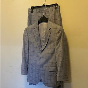 Classic Gray Plaid Men's Suit